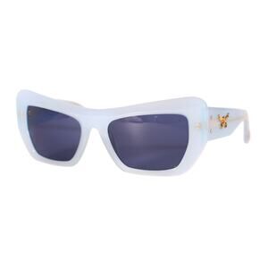 MCM Wraparound Rectangle Sunglasses - Shiny Light Blue / Smoke - NWT